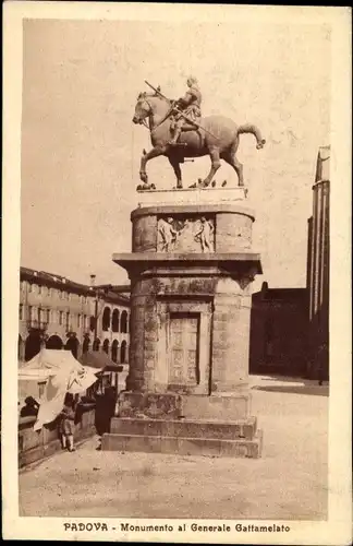 Ak Padova Padua Veneto, Monument General Gattamelato