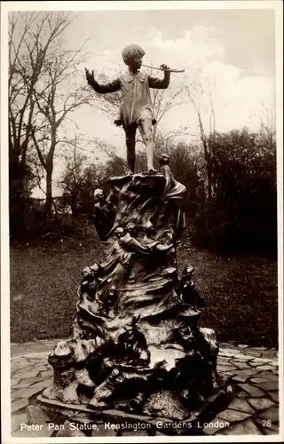 Ak London City England, Peter Pan Statue, Kensington Gardens