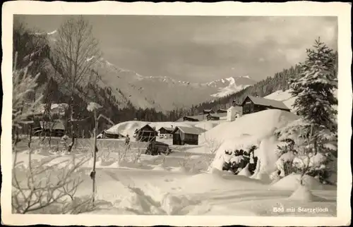 Ak Baad Vorarlberg, Ort mit Starzeljoch, Winter