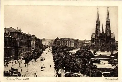 Ak Wien 9. Alsergrund Österreich, Votivkirche, Universität