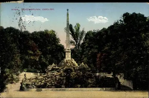 Ak Wien 13 Hietzing Österreich, Schönbrunn, Obelisk