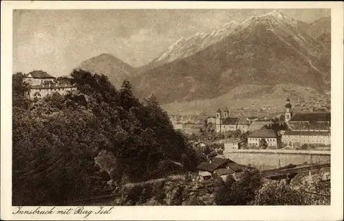 Ak Innsbruck in Tirol, Blick auf den Ort mit Berg Isel