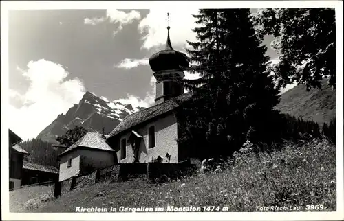 Ak Gargellen Montafon Vorarlberg, Blick auf die Kirche