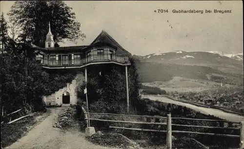 Ak Bregenz am Bodensee Vorarlberg, Burgrestaurant Gebhardsberg