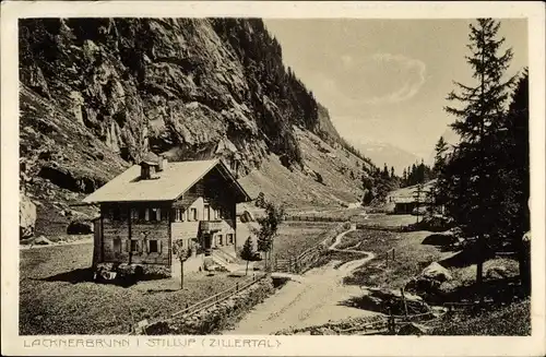 Ak Stillup im Zillertal Tirol, Gasthaus Lacknerbrunn