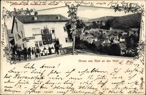 Ak Rod an der Weil Weilrod im Taunus, Gasthaus zum Weilthal, Blick auf den Ort