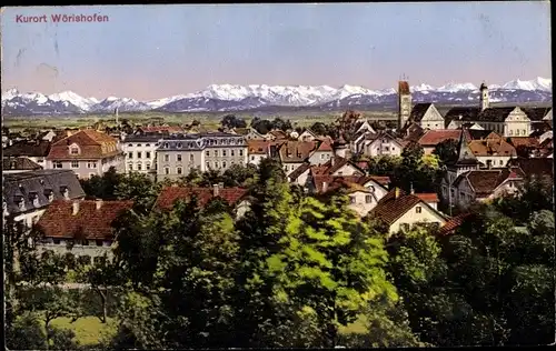 Ak Bad Wörishofen im schwäbischen Kreis Unterallgäu, Stadtpanorama, Gebäude