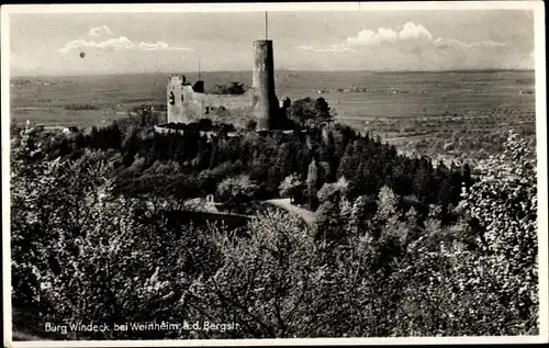 Ak Weinheim an der Bergstraße Baden, Burgruine Windeck