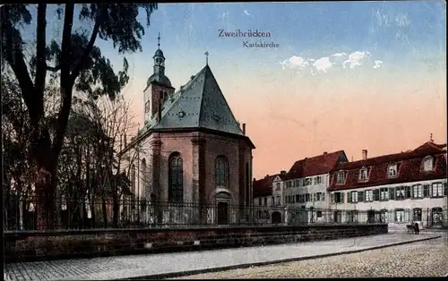 Ak Zweibrücken in der Pfalz, Karlskirche