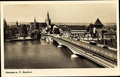 Ak Konstanz am Bodensee, Rheinbrücke zur Stadt