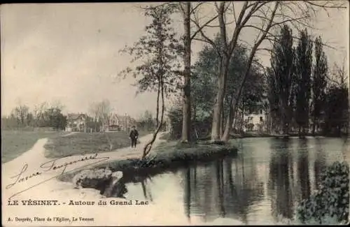 Ak Le Vésinet Yvelines, Autour du Grand Lac
