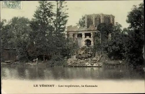 Ak Le Vésinet Yvelines, Lac superieur, la Cascade