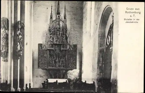 Ak Rothenburg ob der Tauber Mittelfranken, Blutaltar in der Jakobskirche