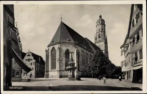 Ak Nördlingen in Schwaben, Kirchpartie