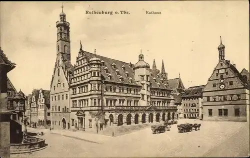 Ak Rothenburg ob der Tauber Mittelfranken, Rathaus