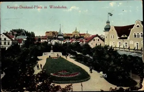 Ak Bad Wörishofen im Unterallgäu, Kneipp Denkmal Platz