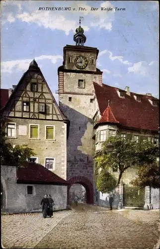Ak Rothenburg o.d. Tauber, Blick auf den Weißen Turm 
