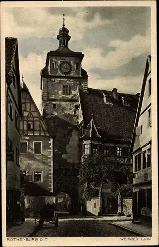 Ak Rothenburg ob der Tauber Mittelfranken, Weißer Turm