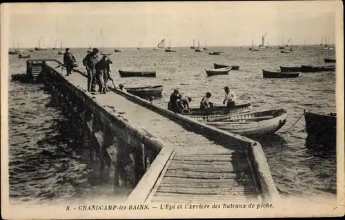 Ak Grandcamp les Bains Calvados, L'Epi, L'Arrivee des Bateaux de peche