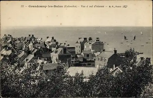 Ak Grandcamp les Bains Calvados, Vue a vol d'oiseau