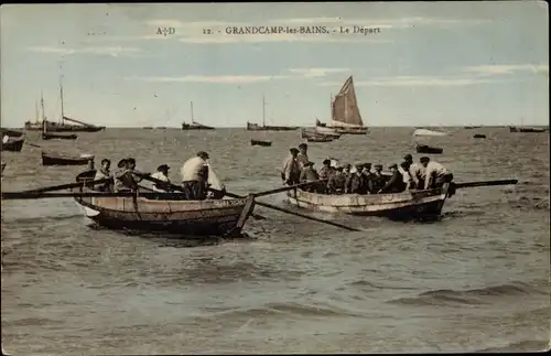 Ak Grandcamp les Bains Calvados, Le Depart