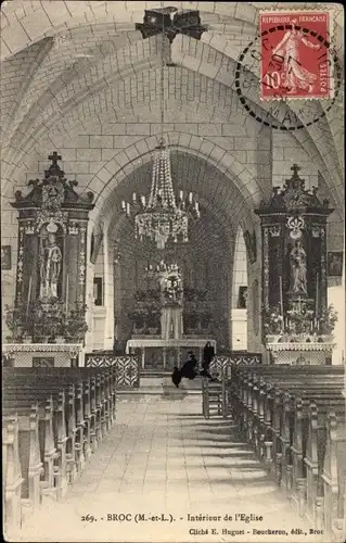 Ak Broc Maine et Loire, Interieur de l'Eglise