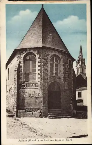 Ak Jallais Maine et Loire, Ancienne Eglise, Mairie