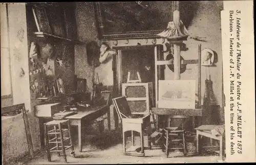 Ak Barbizon Seine et Marne, Interieur de l'Atelier du Peintre J. F. Millet