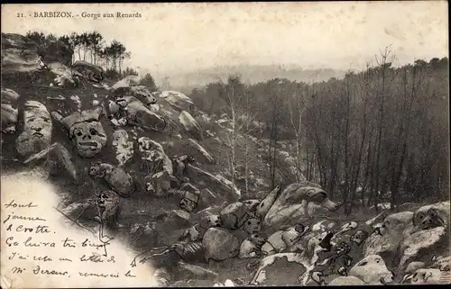 Ak Barbizon Seine et Marne, Gorge aux Renards