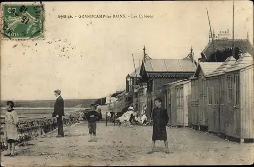 Ak Grandcamp les Bains Calvados, Les Cabines