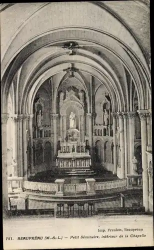 Ak Beaupréau Maine et Loire, Petit Seminaire, interieur de la Chapelle