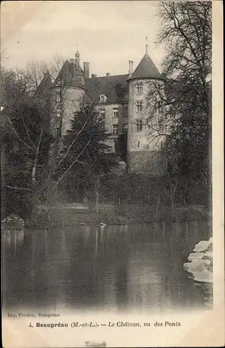 Ak Beaupréau Maine et Loire, Le Chateau, vu des Ponts