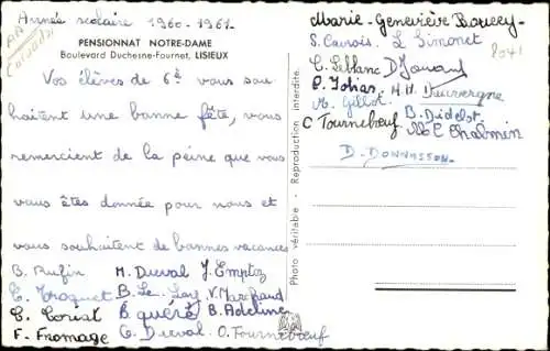 Ak Lisieux Calvados, Pensionnat Notre-Dame, Gesamtansicht, Blvd. Duchesne-Fournet