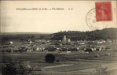 Ak Villiers sous Grez Seine-et-Marne, Vue Generale
