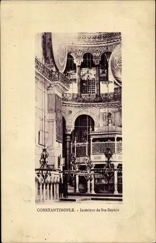 Ak Konstantinopel Istanbul Türkei, Interieur de Ste Sophie