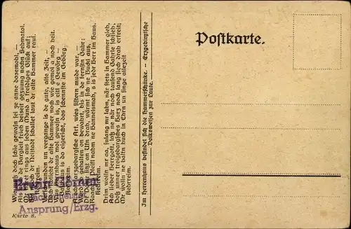 Lied Ak Dr frohnauer Hammer, Erzgebirgische Mundart, Alfr. Kaaden