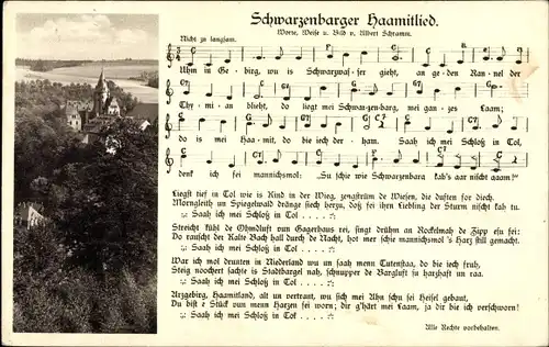 Lied Ak Schwarzenbarger Haamitlied, Albert Schramm, Wilhelm Vogel