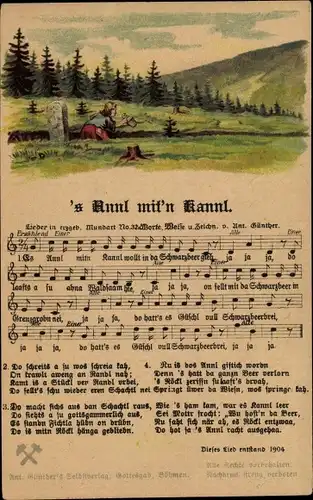 Lied Ak Günther, Anton, Erzgebirgische Mundart 32, 's Annl mit'n Kannl