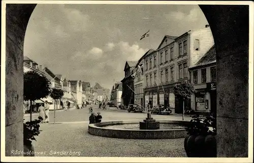 Ak Sønderborg Sonderburg Dänemark, Radhustorvet