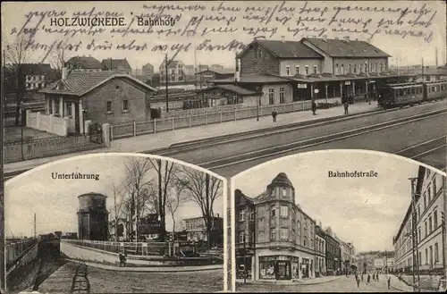 Ak Holzwickede im Ruhrgebiet, Bahnhof, Gleisseite, Bahnhofstraße, Unterführung