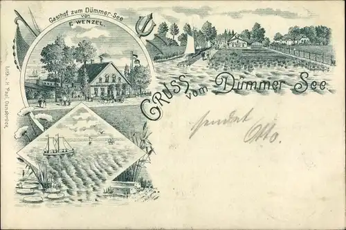 Litho Lemförde in Niedersachsen, Gasthof zum Dümmer See