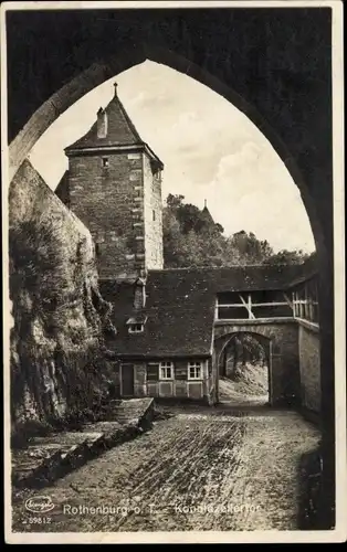 Ak Rothenburg ob der Tauber Mittelfranken, Blick durch das Koboldzellertor