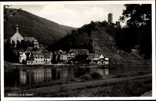 Ak Beilstein an der Mosel, Panorama, Burg Metternich