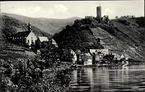 Ak Beilstein an der Mosel, Panorama, Burg Metternich