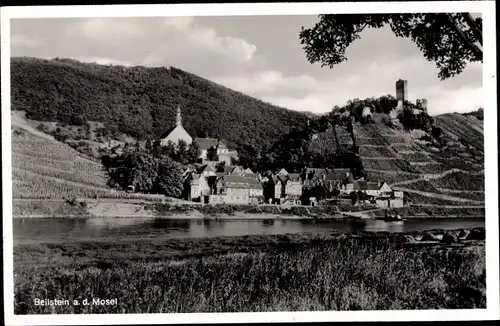 Ak Beilstein an der Mosel, Panorama, Burg Metternich