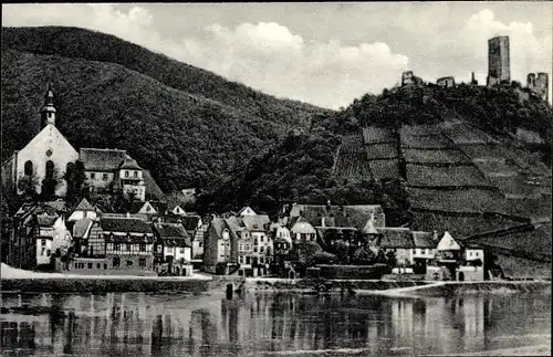 Ak Beilstein an der Mosel, Ruine Metternich, Panorama