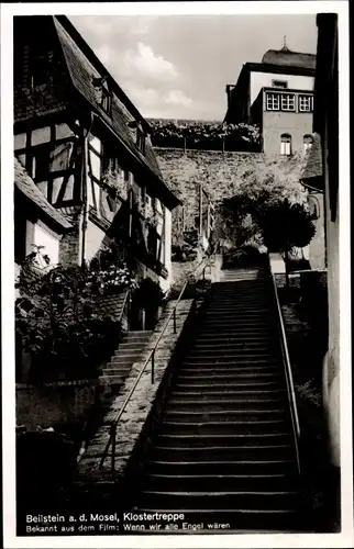 Ak Beilstein Mosel, Fachwerkhaus mit Klostertreppe