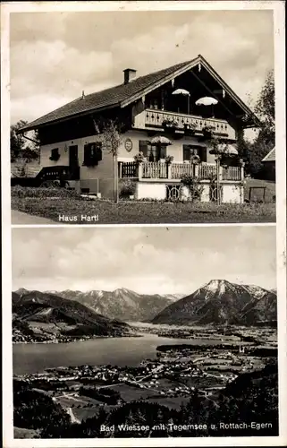 Ak Bad Wiessee in Oberbayern, Haus Hartl, Panorama