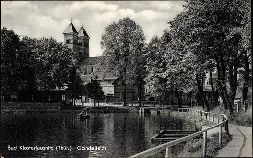 Ak Bad Klosterlausnitz in Thüringen, Gondelteich, Kirche