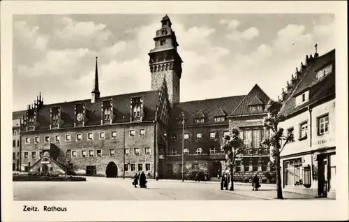 Ak Zeitz im Burgenlandkreis, Rathaus, Platz